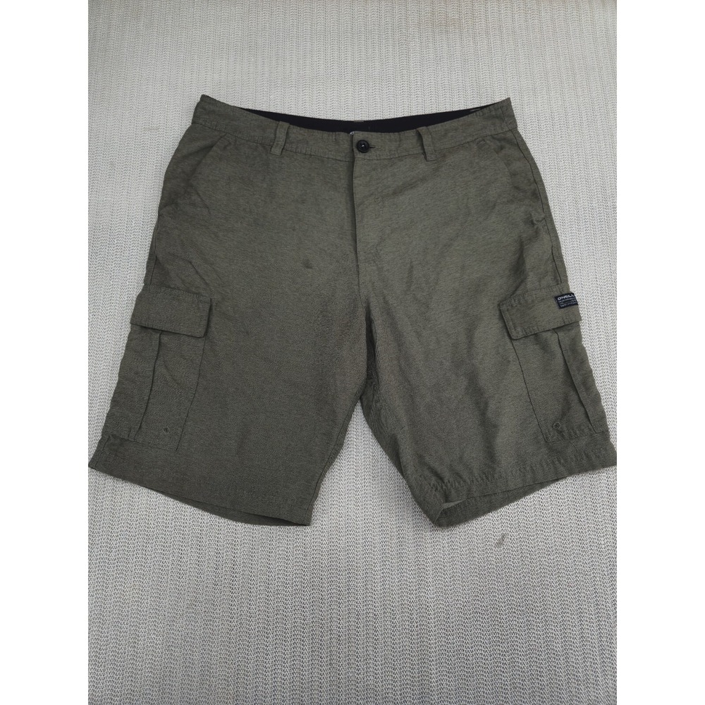 O'Neill Cargo Shorts Mens 36x10 Inseam Green Beach Outdoor Hiking Lightweight